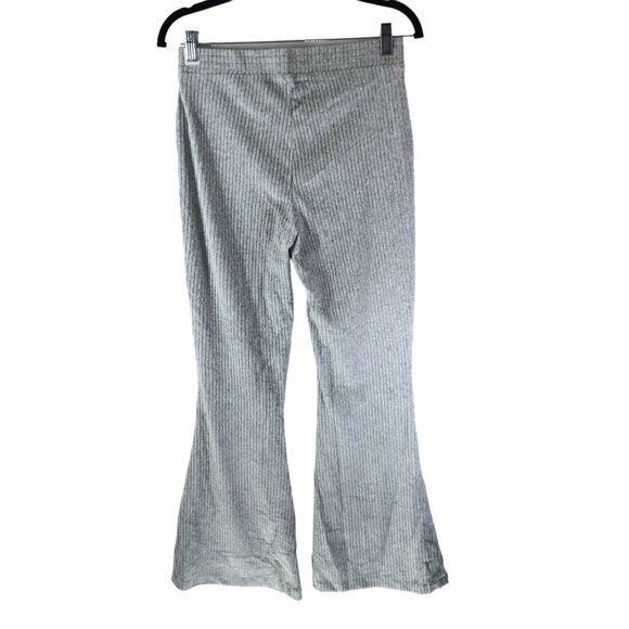 Aerie Womens Hi-Rise Groove-On Velour High Waisted Flare Pant Gray Size M - Picture 2 of 5